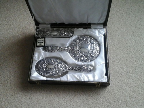 Antique silver dressing - , table