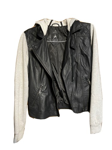 Faux leather moto jacket - leather,