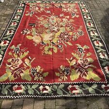 VINTAGE BESSARABIAN KILIM HAND WOVEN 100% WOOL RUG ,