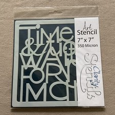 clarity stamp stencils - 7” by 7” - 350 Micron - Time & Tide Wait For No Man