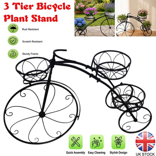Iron bicycle planter tier - bicycle,