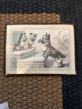 Vintage Print Of Dogs Behind