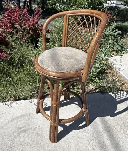 Rattan bamboo swivel bar - bamboo,