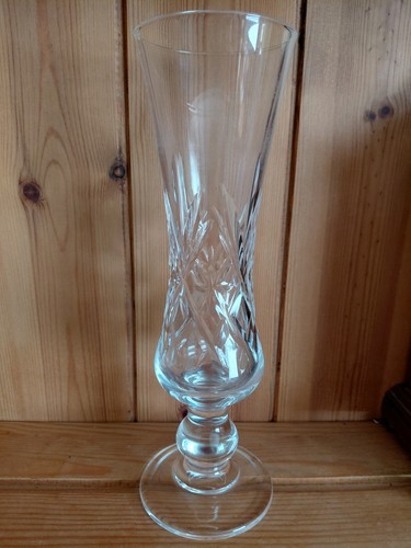 Crystal glass footed bud vase - crystal,