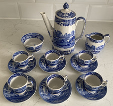 Copeland Spode Italian Coffee Set. 6 Expresso cups & saucers. Pot, Jug & Bowl.