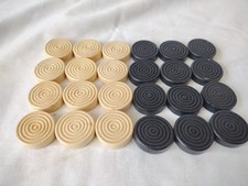 Set of Wooden Draughts Pieces