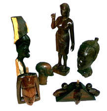 Lot vintage carved wooden - lot, of
