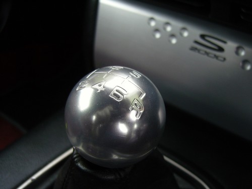 Silver gear shift knob - silver, round
