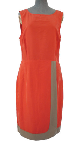 Pencil dress coral red kasha - dress,