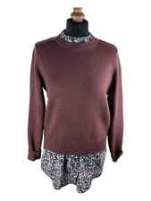 Next Mock Shirt Jumper Brown Long Sleeve Women’s UK Size S