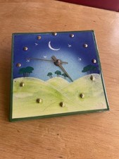 decorative ceramic wall clock - pastoral night scene - battery/quartz mechanism