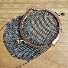 Antique Victorian Silver Chatelaine Mesh Coin Purse Chain Mail Women Bags 1890s