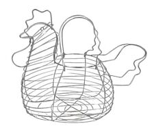 Chicken Hen Egg Basket Gray