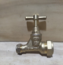 Brass Stop Tap 25mm MDPE To 15mm Cooper Compression. No Inserts Included 