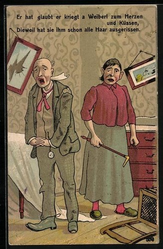 Artist postcard husband - artist's, postcard: