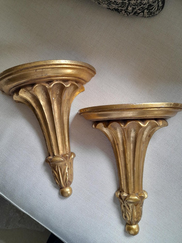 Pair decorative gilded wall - of,