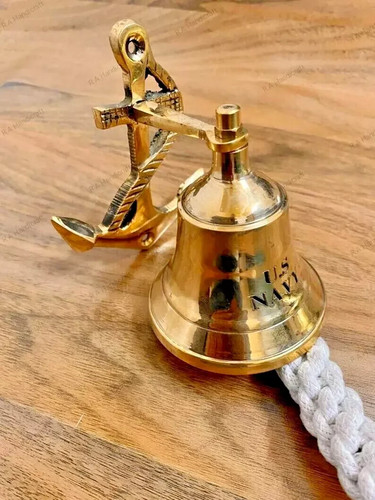Mounted brass marine bell - mounted,