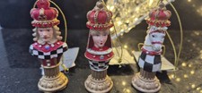 GISELA GRAHAM RESIN CHESS PIECES HANGING CHRISTMAS DECORATIONS