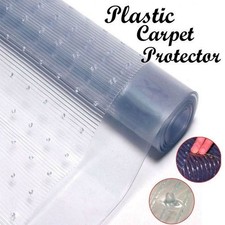 Vinyl Plastic Carpet Protector Clear Runner Home Office Hallway Film Mat Roll UK
