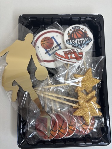 Basketball cake topper set - basketball,