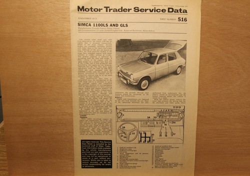 Original simca 1100ls gls - &,