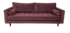 Scott  Brinjal Velvet 3 Seater