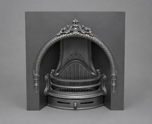 Cast iron arched fireplace - arched,