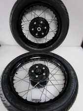 TRIUMPH BONNEVILLE T120 BLACK FRONT & REAR WHEELS  WITH TYRES T2001164 T2011198