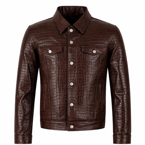 Men brown leather trucker - men,