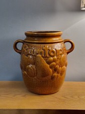 Rumtopf German Pot Scheurich Keramik 9" High Brown Vintage No. 820-28 VGC