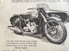 NORTON BIG SWALLOW FOUR SIDECAR OUTFIT COMBINATION  1950 MOTORCYCLE ARTICLE.