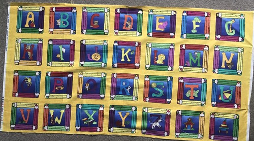 Colourful alphabet fabric - colourful,