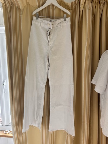 Zara white high wasted flared - high,