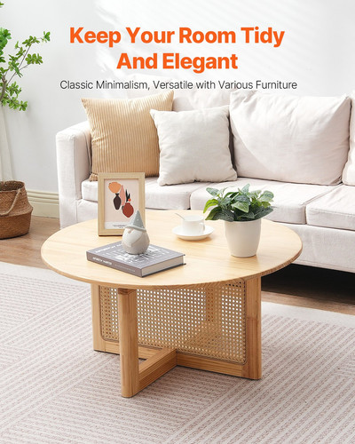Rattan coffee table round - rattan,