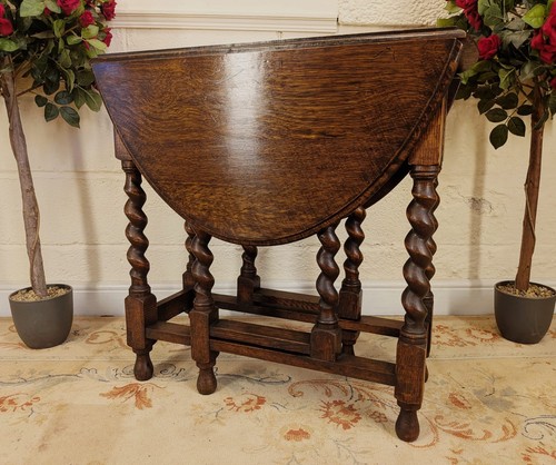 Edwardian solid oak barley - solid,