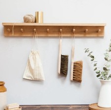 Nick James Design Wood Peg Rail Clothes Hallway Shelf Kitchen manufactum habitat