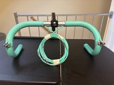 Bianchi X4  Mondiale ITM Cockpit Handlebar & Stem w/Custom Celeste Almarc Wrap