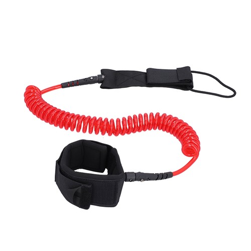 Red surfboard leash - leash, stand