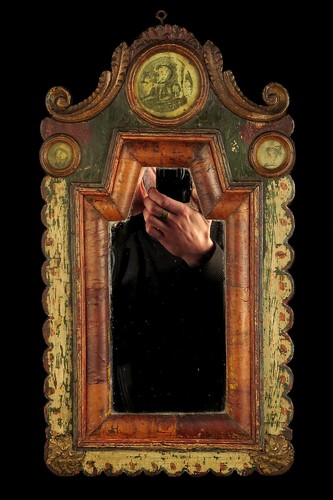 Antique mirrored portrait - mirrored,