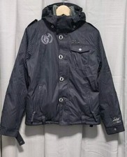 PROTEST Tech Series 6.0 Pin Striped SnowBoard Ski Hooded Ski Jacket UK Medium