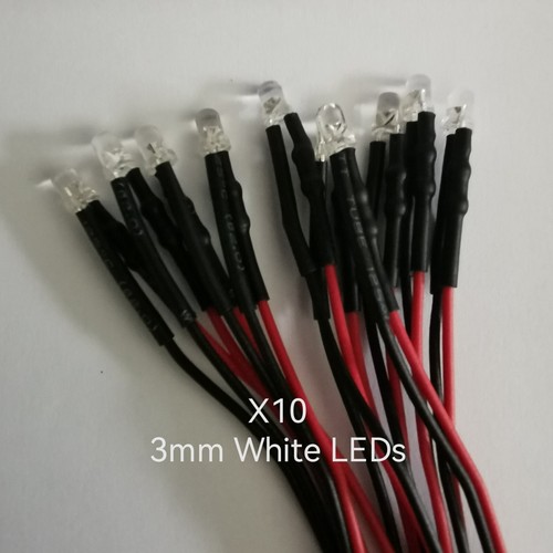 Prewired 3mm white - prewired,