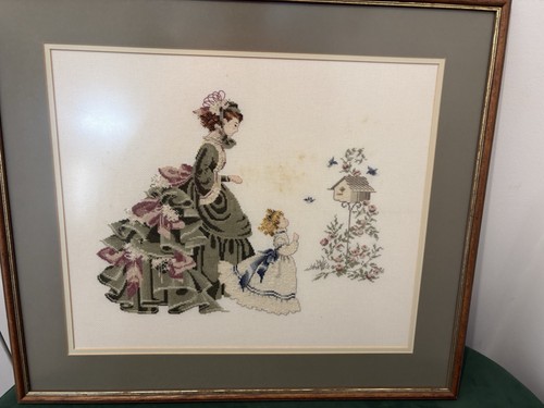 Vintage cross stitch panel - vintage,
