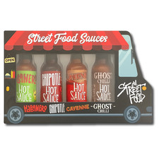 Street Food Hot Sauce Gift Set 4 Pack – Gourmet Chili Lovers Gift 45ml