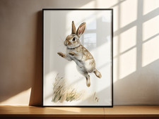Jumping Rabbit Amongst Grass