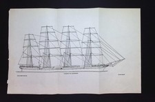 County of Caithness Sailing Ship Plan – 1927 Fold-Out Rigging Illustration