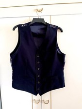 Brook Tavener Kelstern Dog and Pheasant Mens Waistcoat 40R Navy Blue