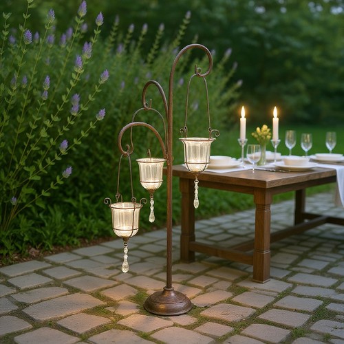Tall rusty garden lantern - tall,
