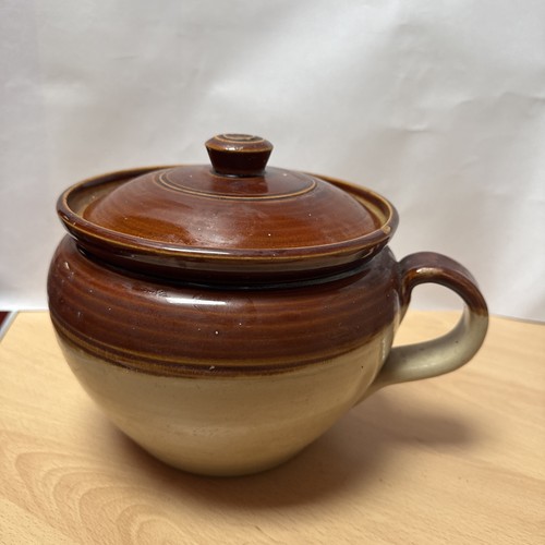 Vintage earthenware bean pot - earthenware,