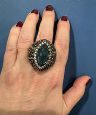 Vintage style aquamarine - style, ring