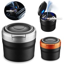 Auto Car Ashtray Cigarette Cup Ash Holder LED Lid Self Extinguishing Ash Tray